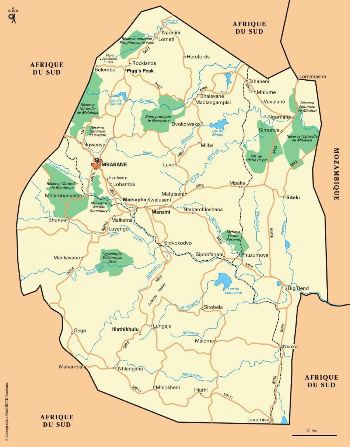 ezulwini val Suacilandia mapa