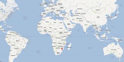 Mapa de Suacilandia no mundo
